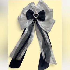 Hand crafted large Black and Black Hair Bow